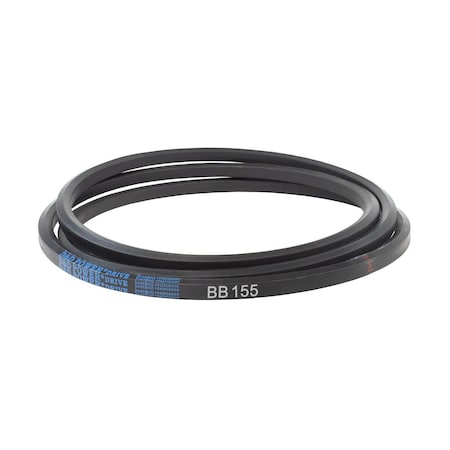 D&D BB155 Double-Sided V-Belt, 159 3/5 in Outside Length, 21/32 in Top Width, 17/32 in Thickness, 1 Ribs BB155